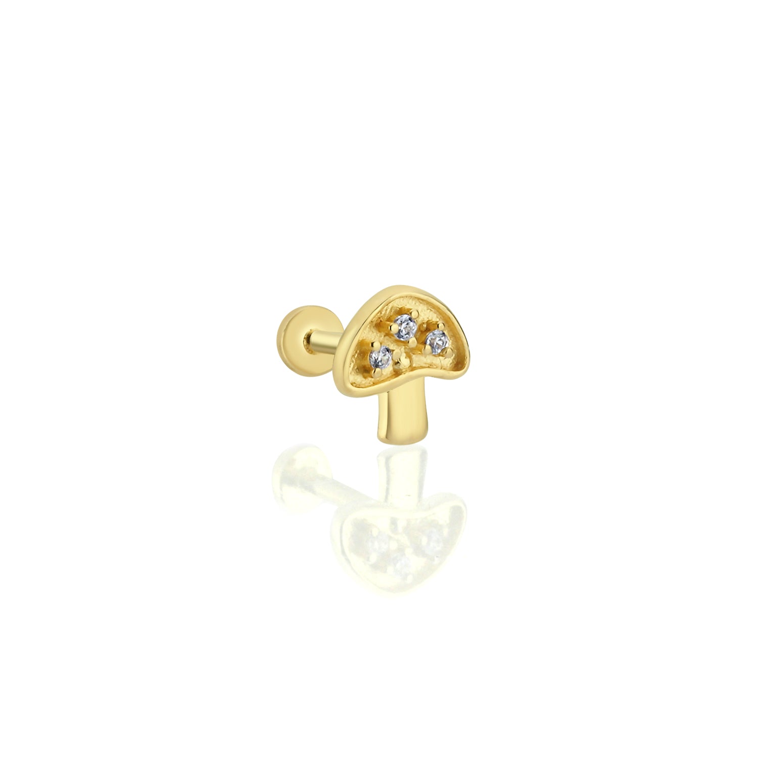 14k gold mushroom piercing