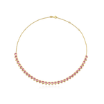 pink sapphire heart tennis necklace