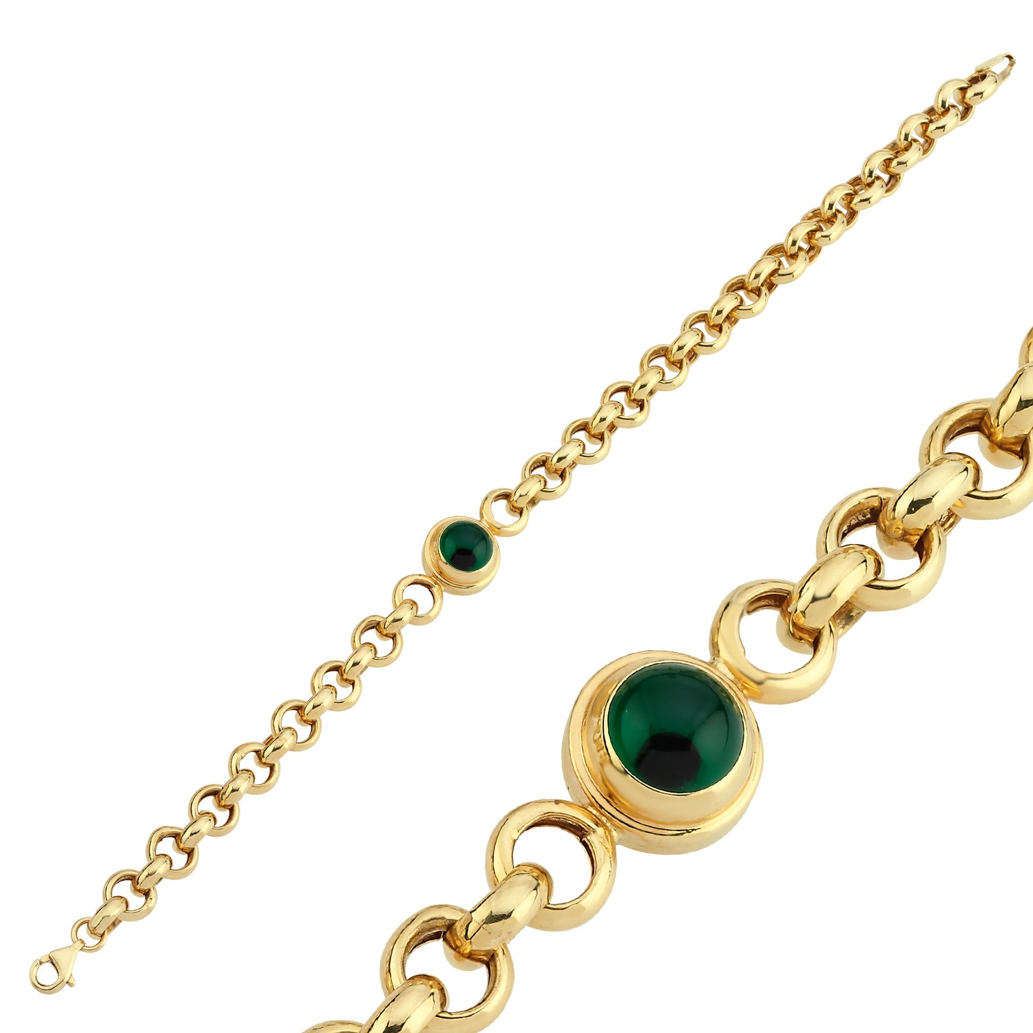 evil eye 14k gold chain link bracelet