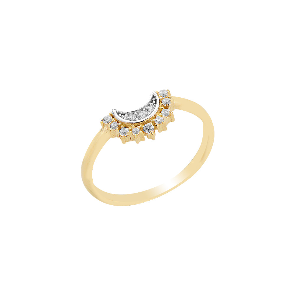 14k gold moon ring