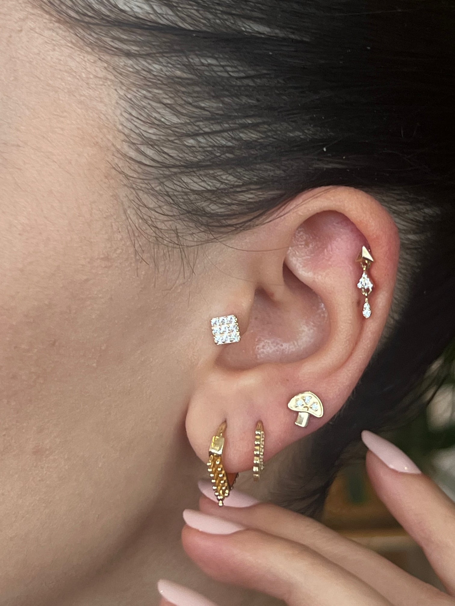 14k gold mushroom piercing