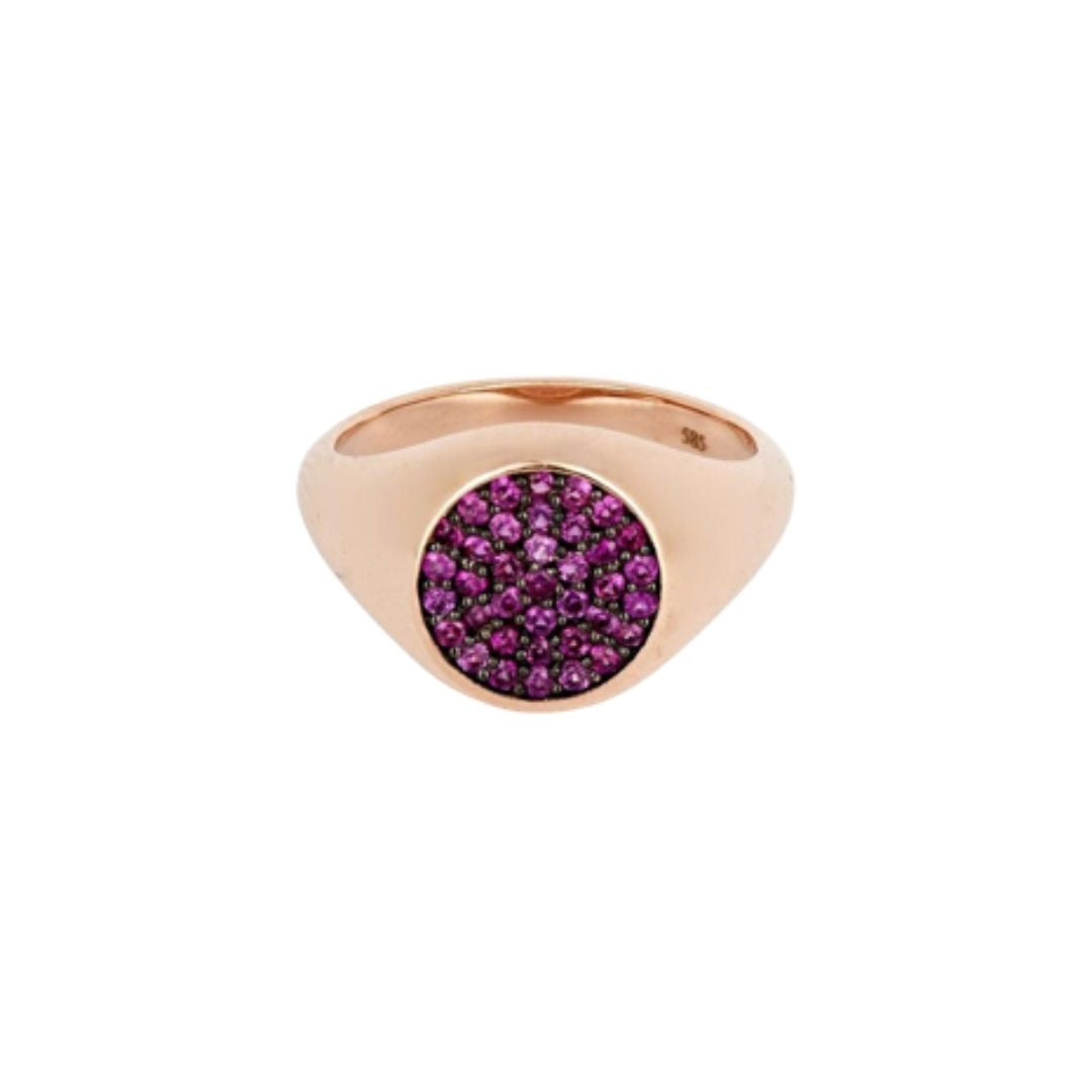 14k gold Pink Sapphire statement ring
