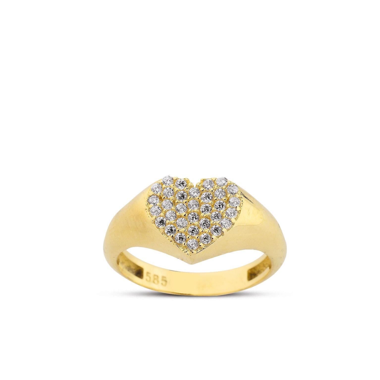 heart ring with pave diamonds